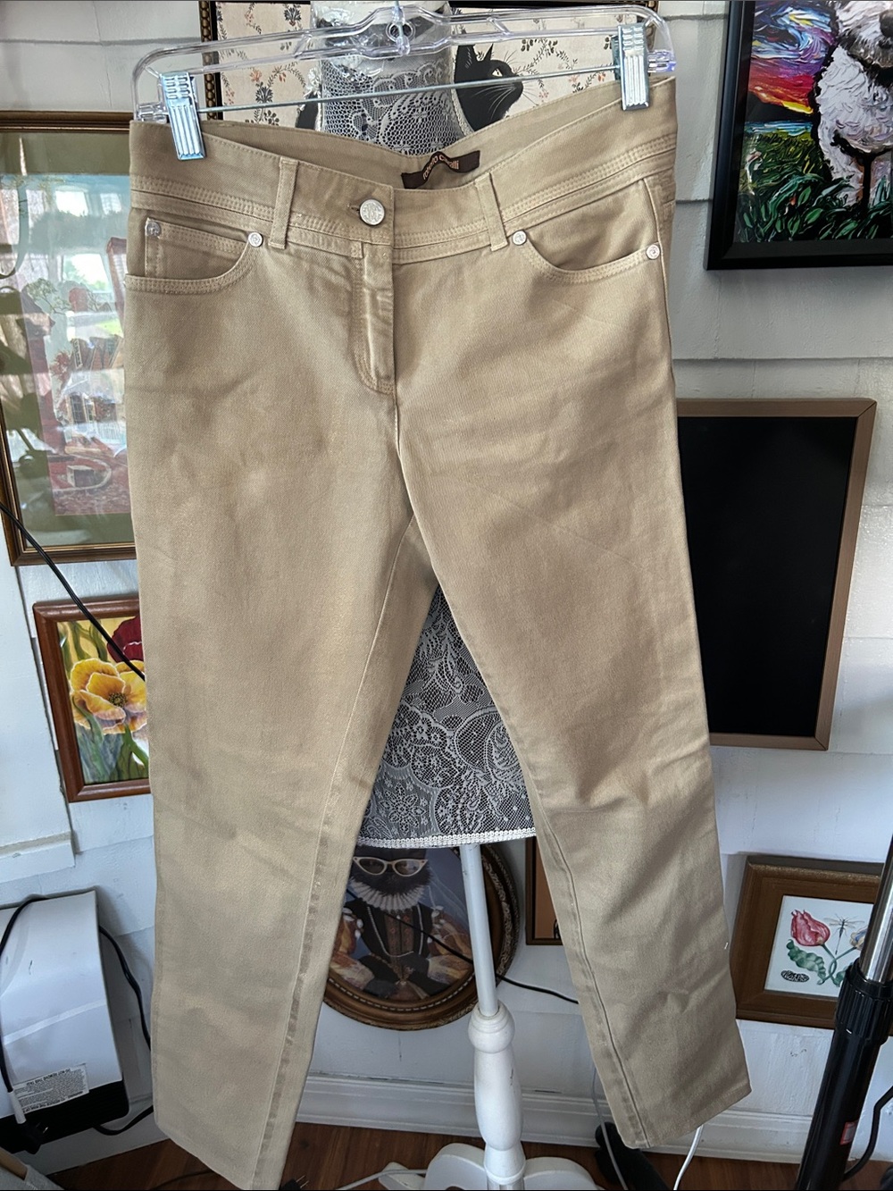 Roberto Cavalli Khaki Beige Pants